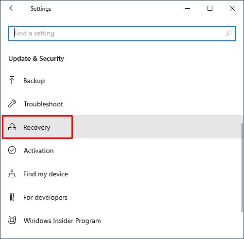 Windows 10 Update Recovery