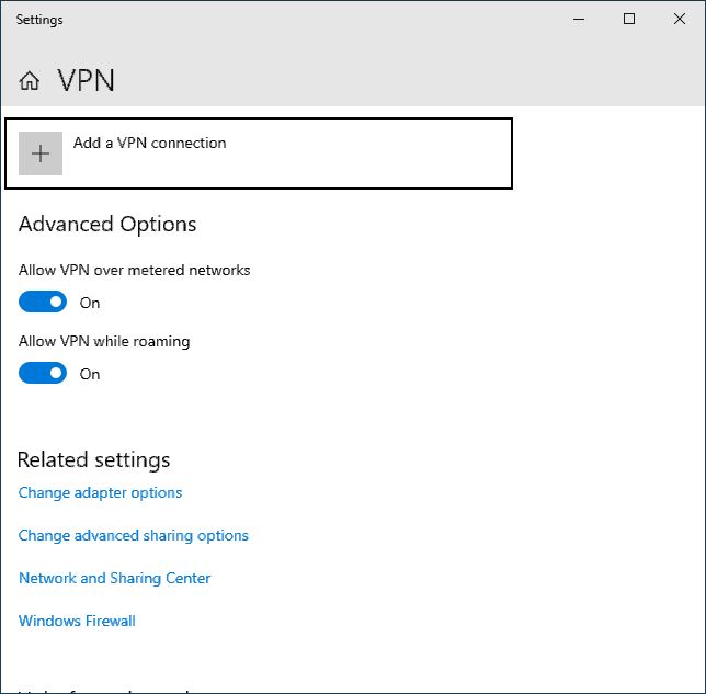 add VPN connection