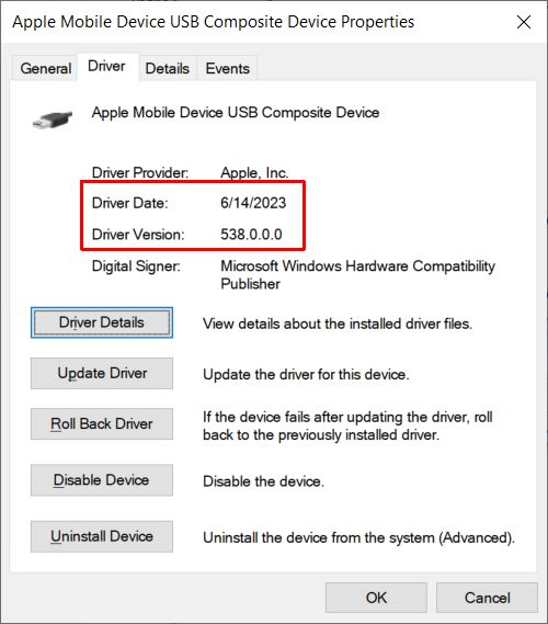 Apple Mobile Device driver