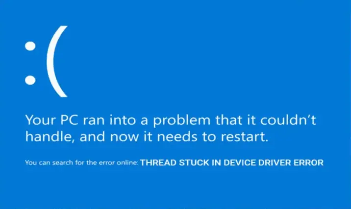 Thread Stuck in Device Driver Error