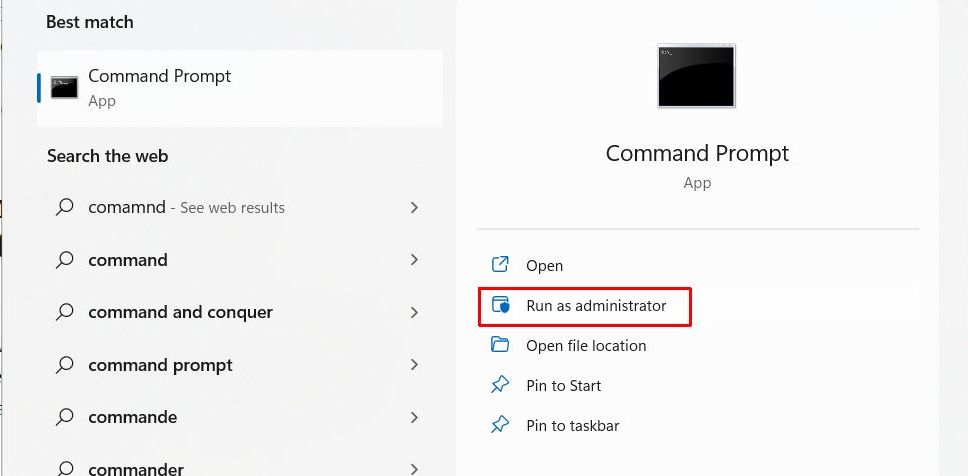 Start Command Prompt with Administrator 