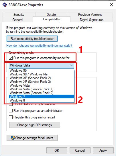 Compatibility mode Dell BT installer