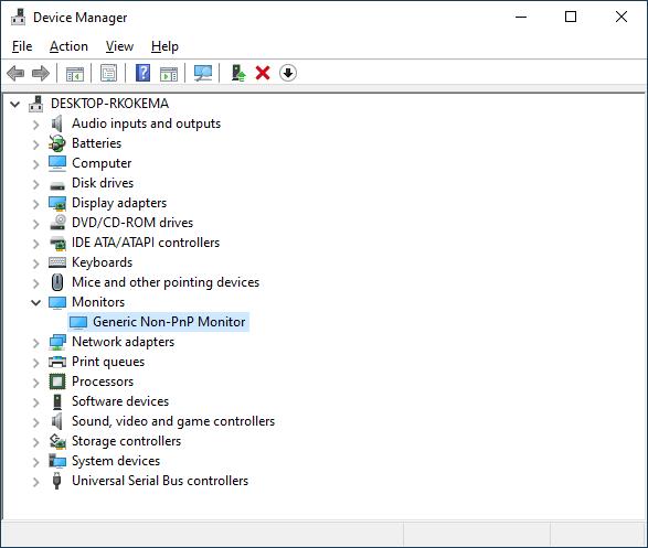 Monitor in Device Manager
