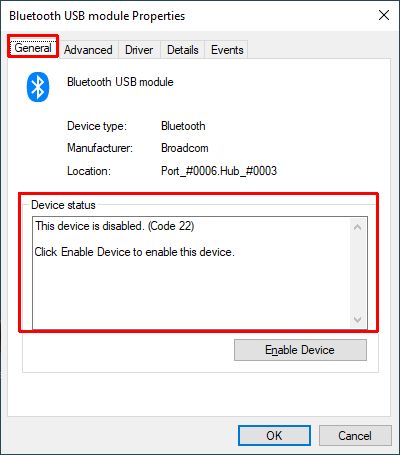 Device Manager error codes