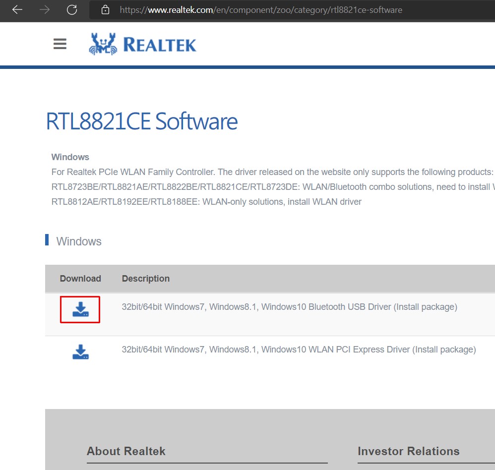 Download Realtek Bluetooth driver