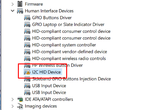 I2C HID Device Code 10