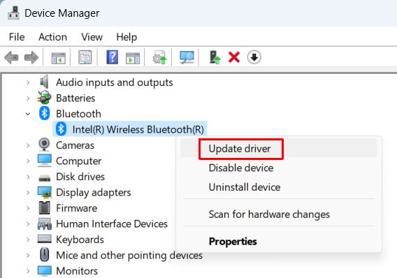 Intel Bluetooth Update Driver