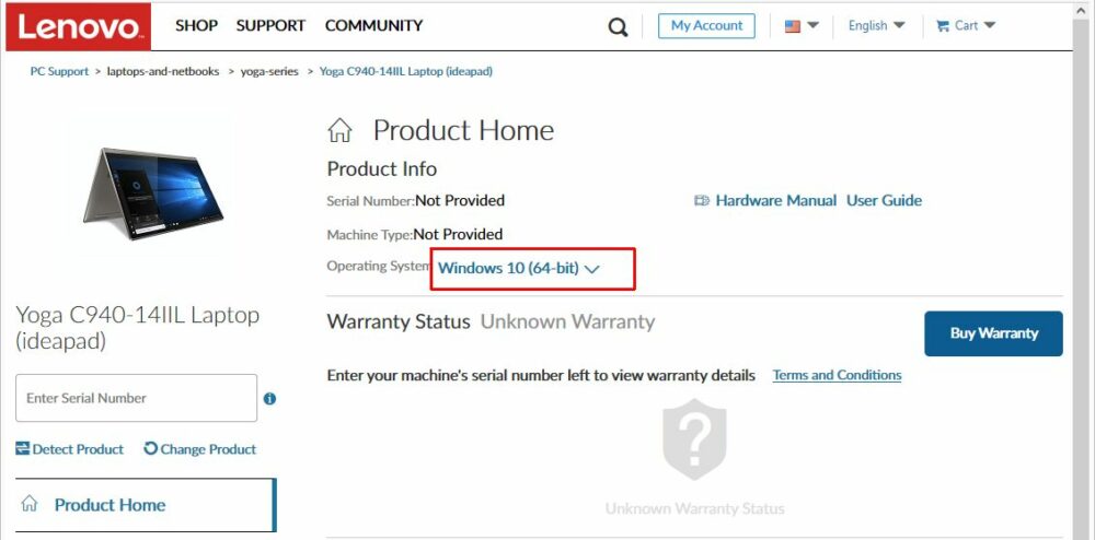 Lenovo Select Windows Version