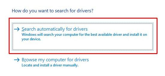 Search for drivers automatically