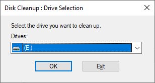 Select drive for cleanup
