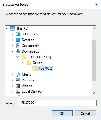 Select Monitor Driver Files
