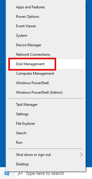 Start Disk Management