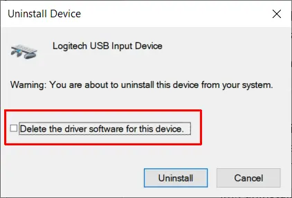 Uninstall Logitech webcam driver