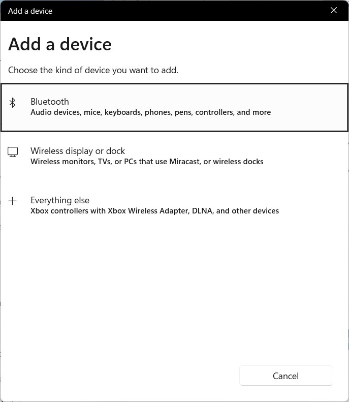 Windows 11 Add Bluetooth device