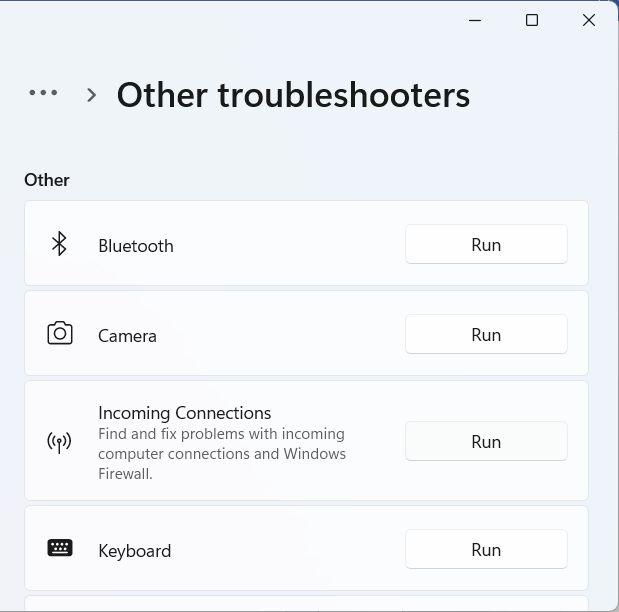 Windows 11 other troubleshooters